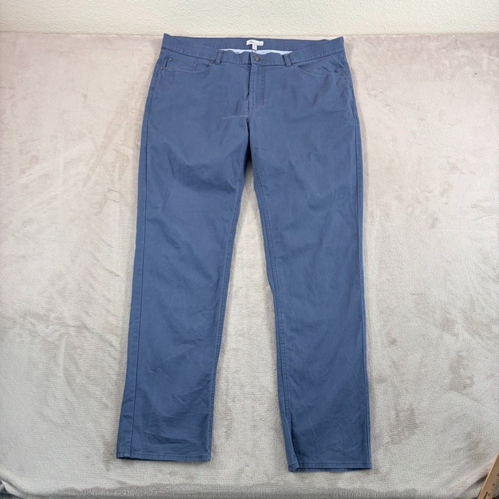 PETER MILLAR Soft Touch Twill Five Pocket Pants in Grey Men 40x34 Golf Stretch